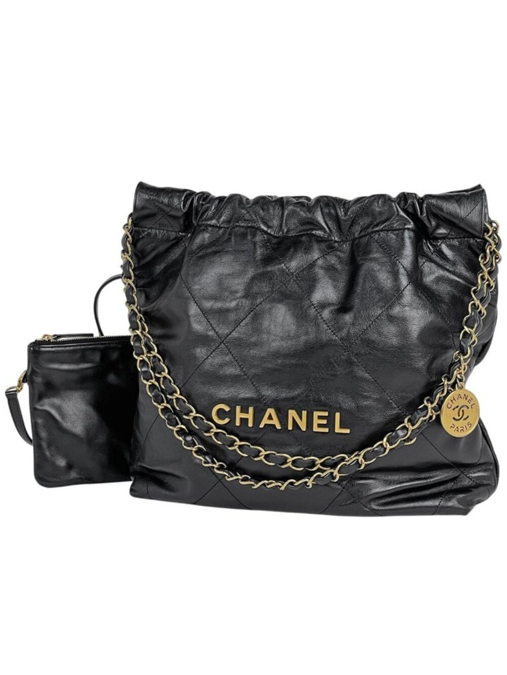 Chanel 22 Small Shoulder Bag Calfskin Black